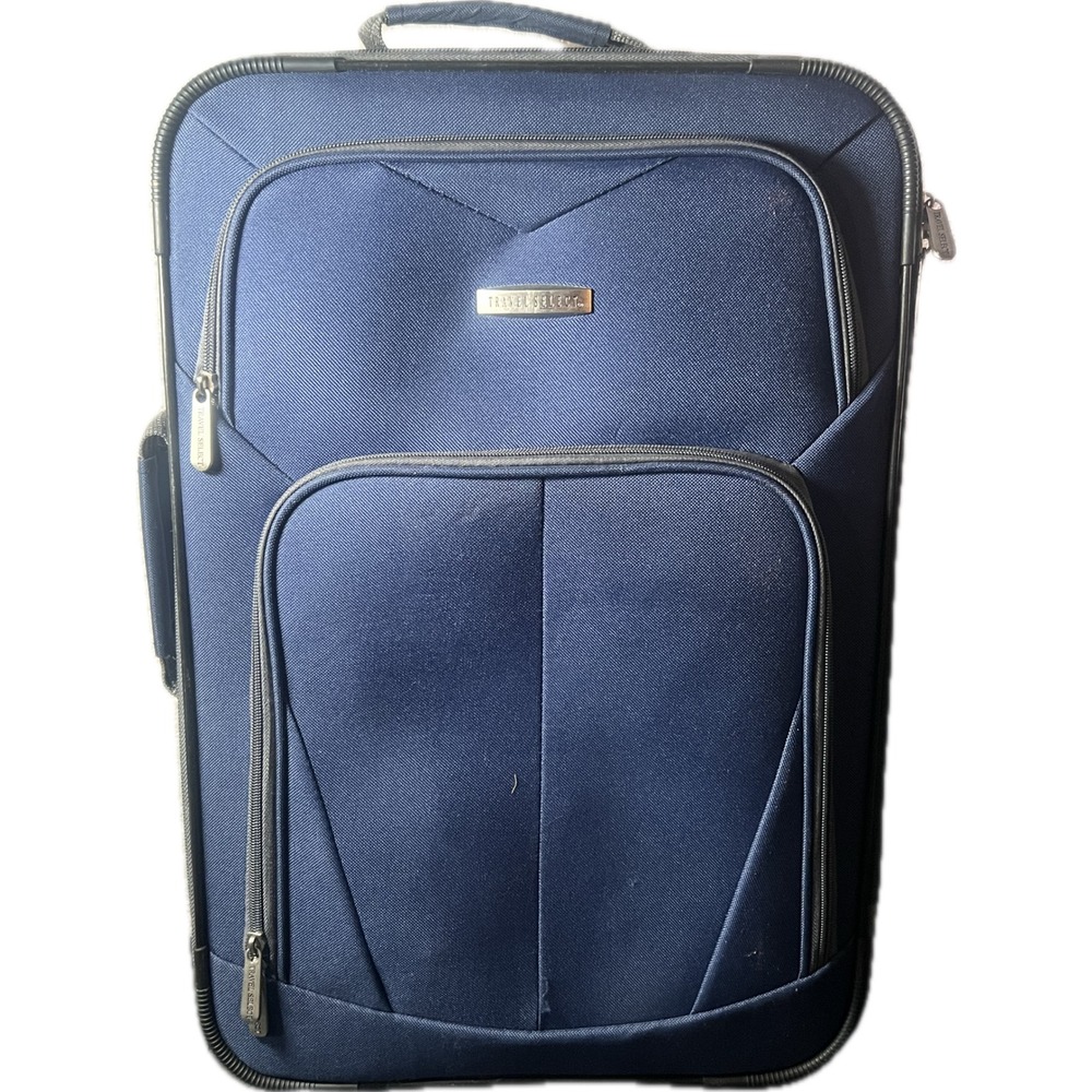 Travel Select Navy Blue Rolling Upright Suitcase 2-Wheel Carry On